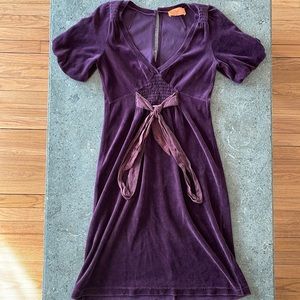 Juicy Couture Purple Velvet Dress with Bow